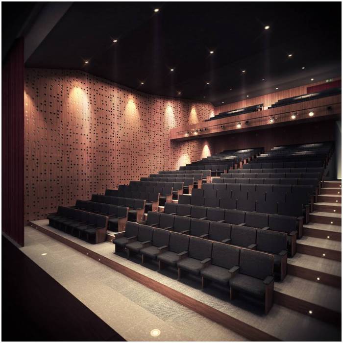 Teatro, MV MV Salas multimedia modernas Madera Acabado en madera Arquitectura