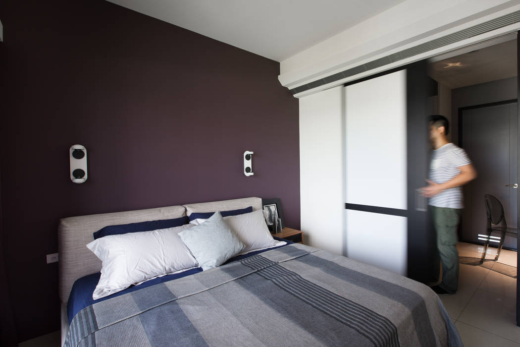灰與白的律耀, 大丘國際空間設計 ABMIDS 大丘國際空間設計 ABMIDS Moderne Schlafzimmer
