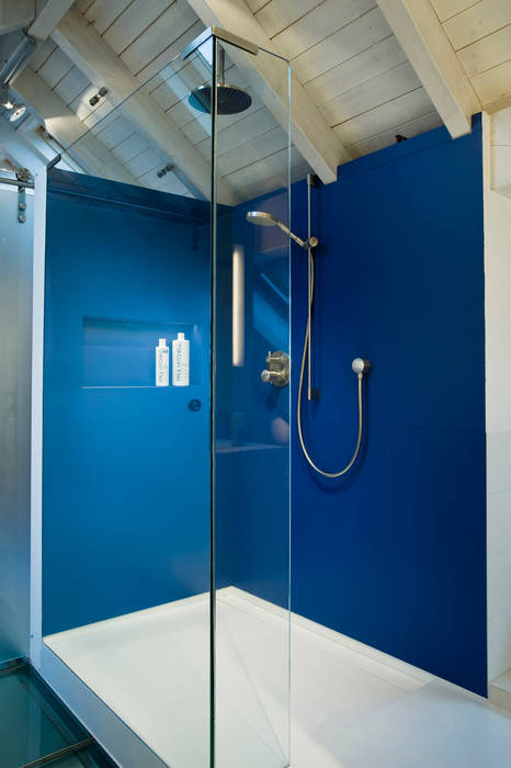 Walk-In-Dusche im blauen Bad raum.4 - Die Meisterdesigner Moderne Badezimmer walk-in,Fliesennische,XXL,Regendusche