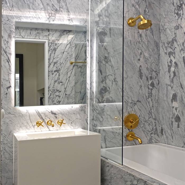 남산현대빌라, mobcreative mobcreative Modern bathroom Marble