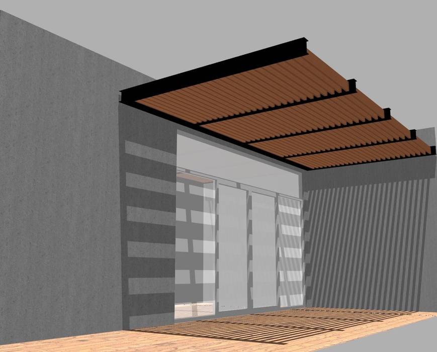 Proyecto pérgola Síntesis Arquitectónica ® Balcones y terrazas modernos