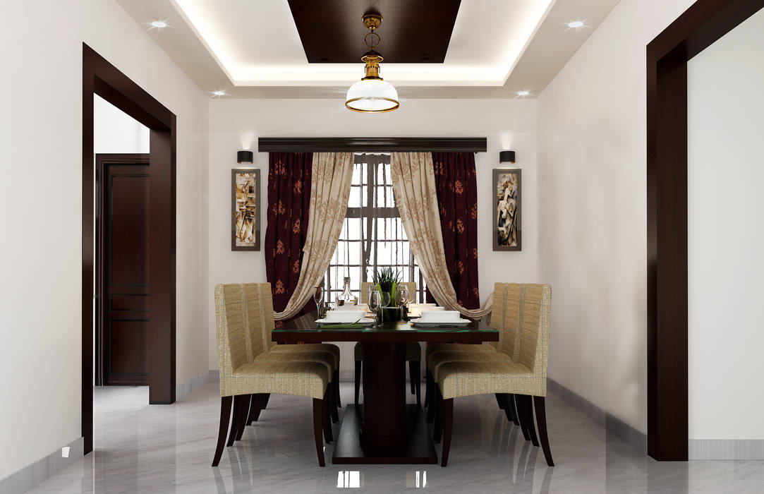 Dining Hall Karigar Kreation Architects Modern dining room Chairs & benches