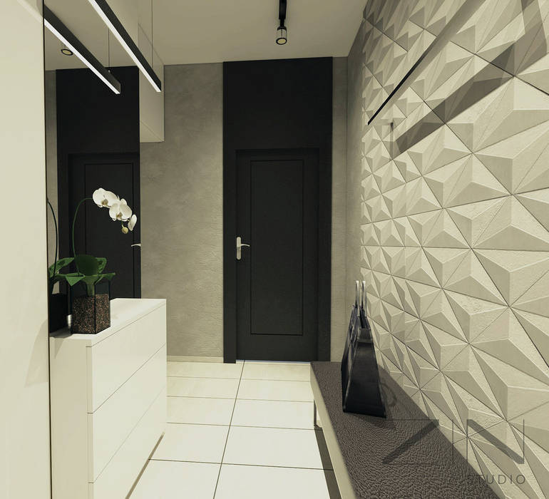 Projekt mieszkania, ZIN Studio ZIN Studio Scandinavian corridor, hallway & stairs