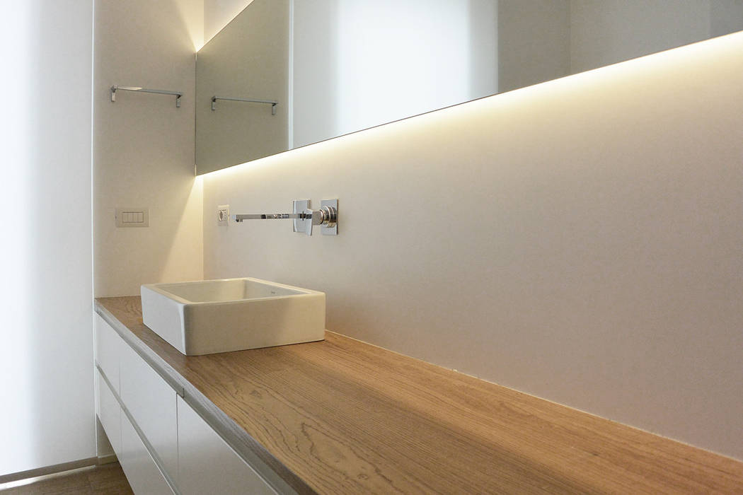 Zona lavabo studiovert Bagno minimalista lavabo bagno,specchio bagno,mobile