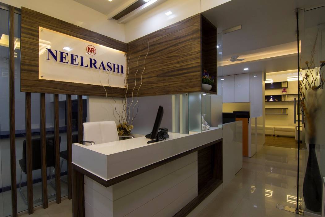 Reception area a a studio architects modern office buildings homify