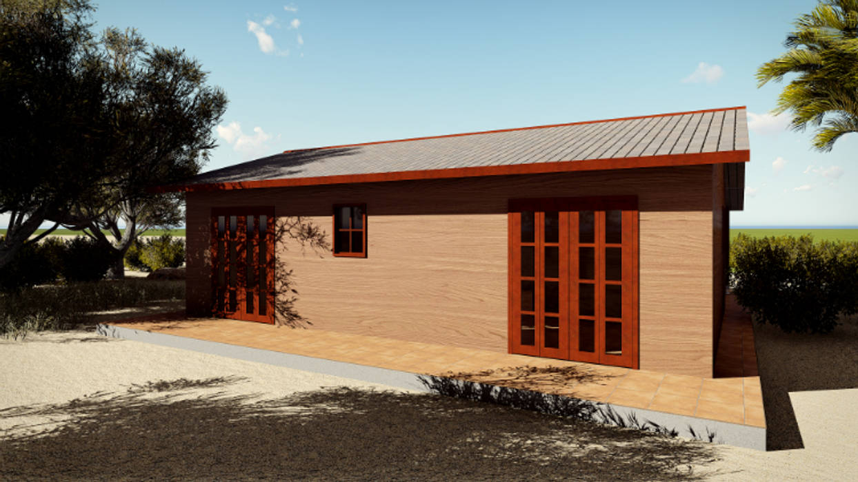 Casa prefabricada en madera homify Casas de estilo rural Madera Acabado en madera