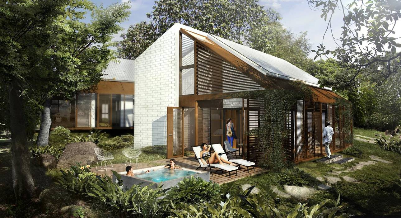 ZONAS COMUNES SUPERFICIES Estudio de arquitectura y construccion Casas tropicales
