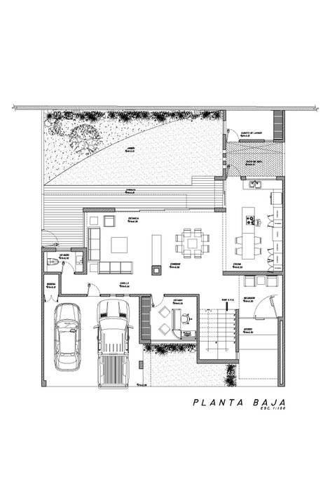 Planta Baja HF Arquitectura Casas minimalistas Concreto Residencias