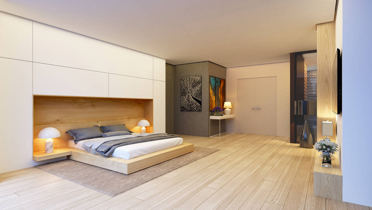 Дом во Львове (интерьер), ALEXANDER ZHIDKOV ARCHITECT ALEXANDER ZHIDKOV ARCHITECT Minimalist bedroom