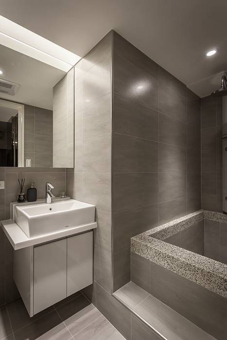 主浴室 你妳國際空間設計 現代浴室設計點子、靈感&圖片 浴缸,砌磚,浴室,室內設計,現代美式,簡約