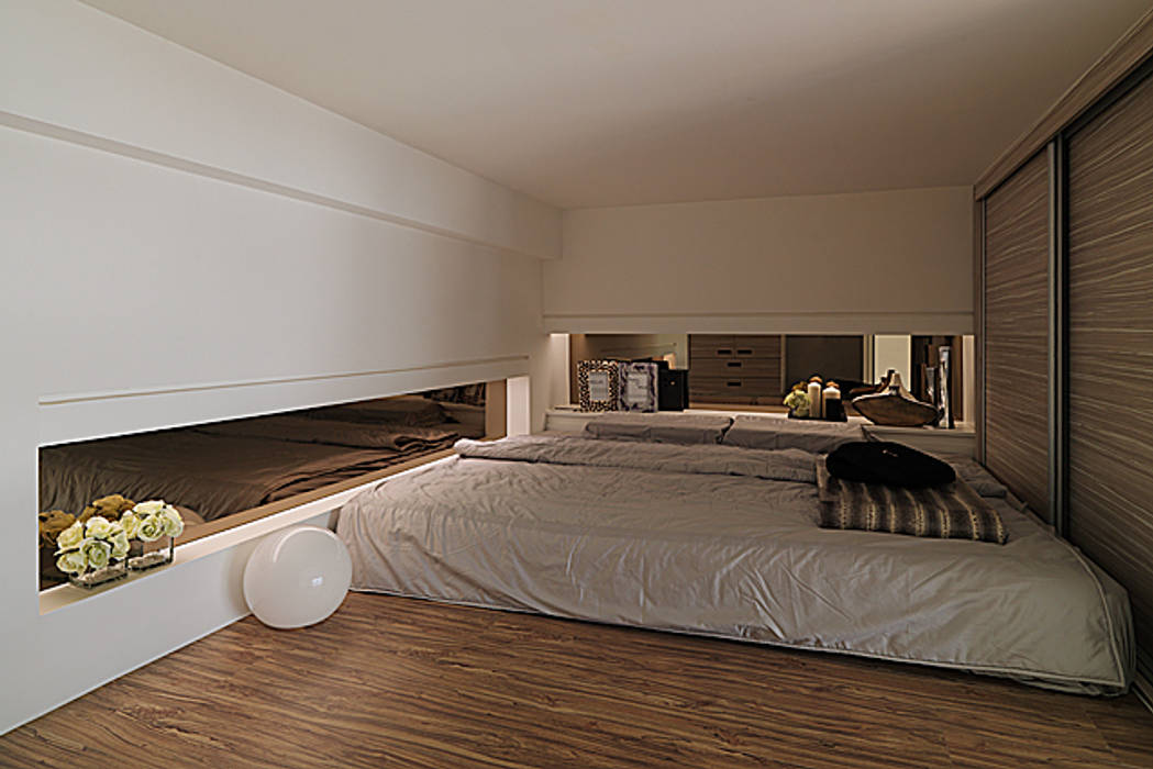 浪漫情挑紐約上城風, 大集國際室內裝修設計工程有限公司 大集國際室內裝修設計工程有限公司 Modern style bedroom