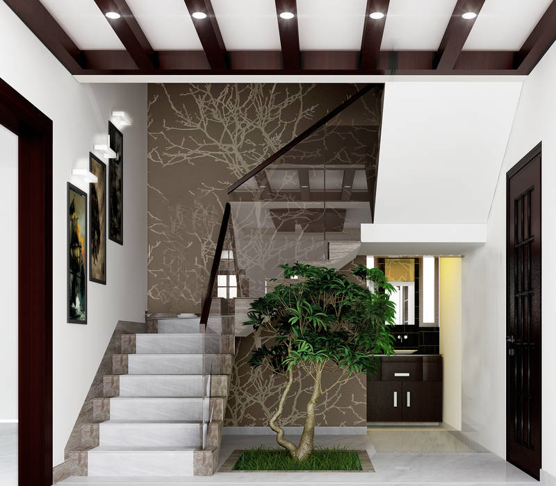 Stairway Karigar Kreation Architects Modern corridor, hallway & stairs Accessories & decoration