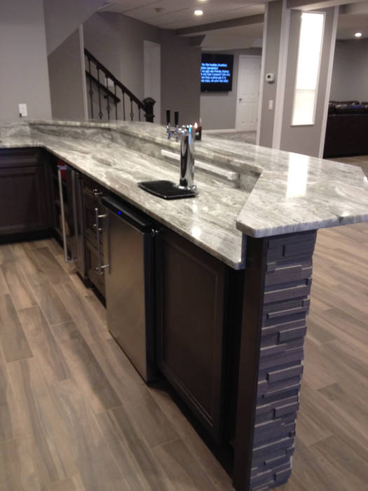 Basking Ridge Basement Bar ! Kitchen Krafter Design/Remodel Showroom Classic style wine cellar