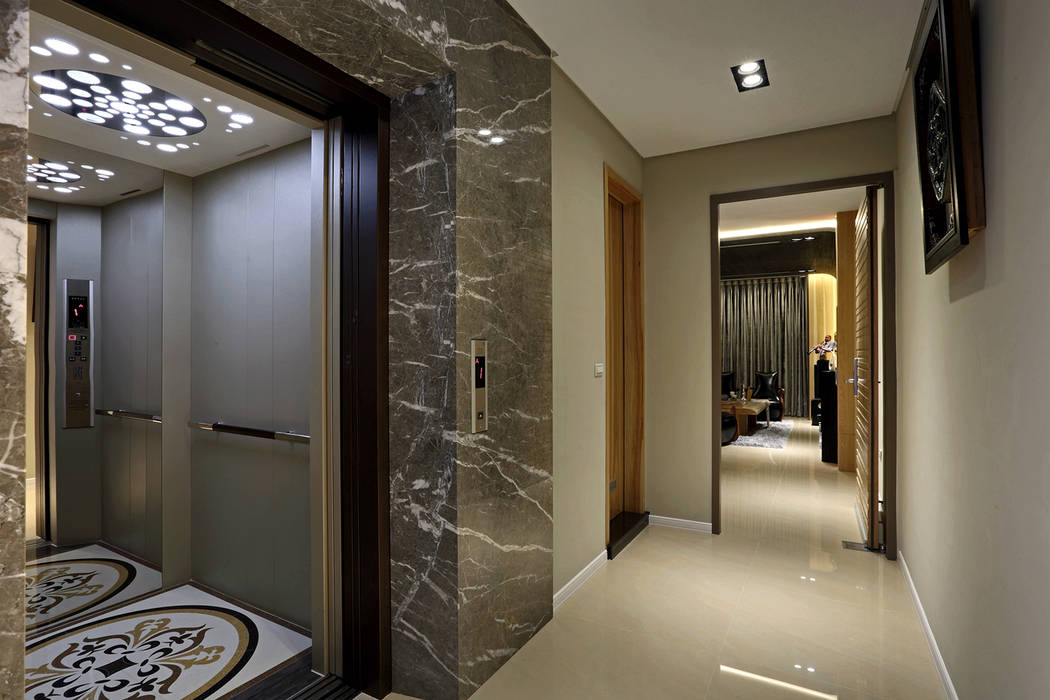 Taiwan Taichung - J House, 信美室內裝修 信美室內裝修 Koridor & Tangga Modern Marmer
