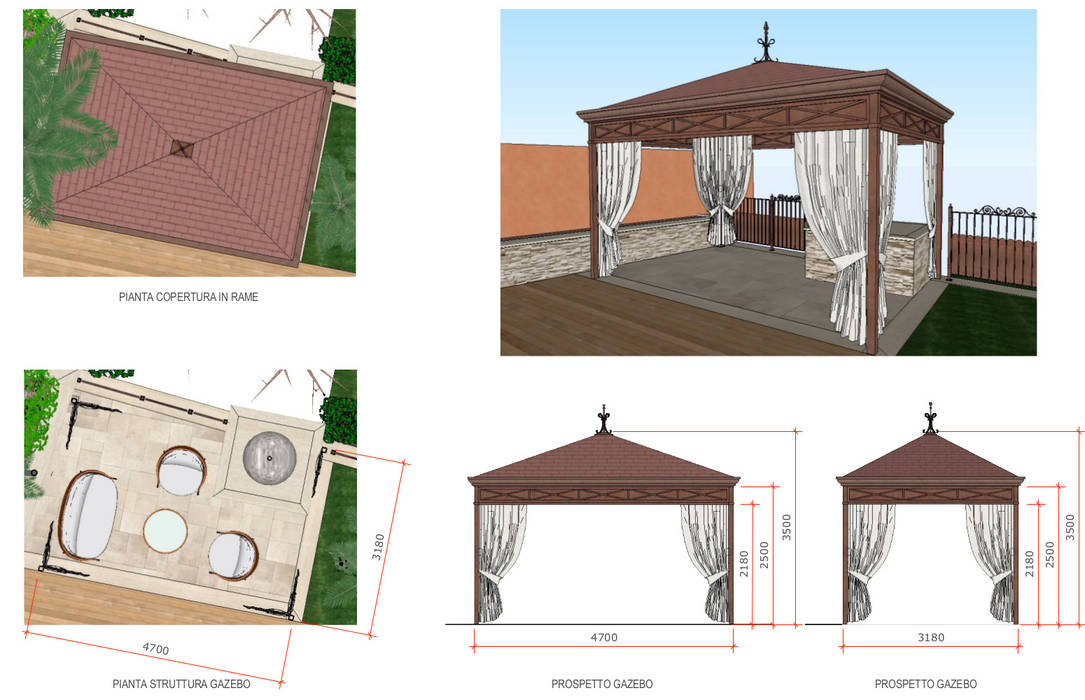 Iron gazebo details Planet G Giardino d'inverno in stile mediterraneo