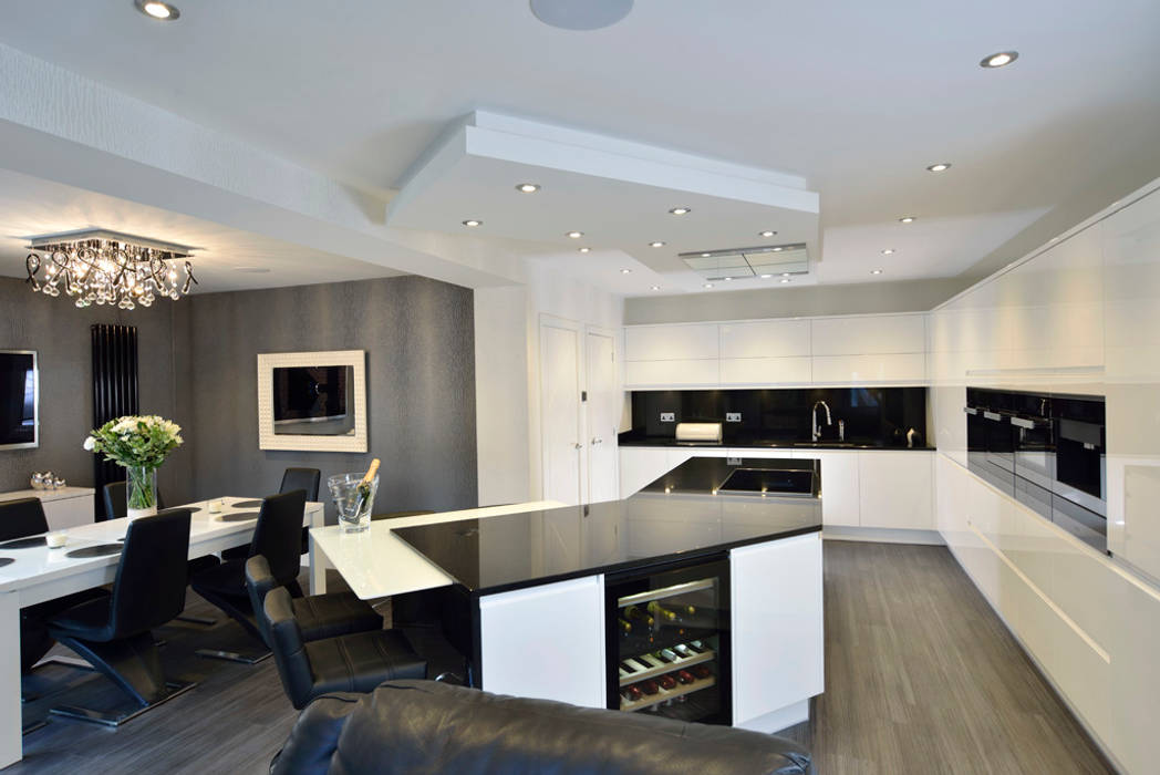 Mr & Mrs Davidson's Monochrome Kitchen, Room Room ห้องครัว แกรนิต Kitchen,Black Granite,Lutron Lighting,Monochrome