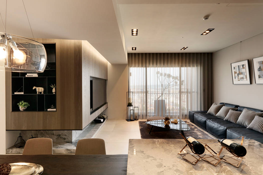 作品十號德鑫v1, 沐設計 沐設計 现代客厅設計點子、靈感 & 圖片