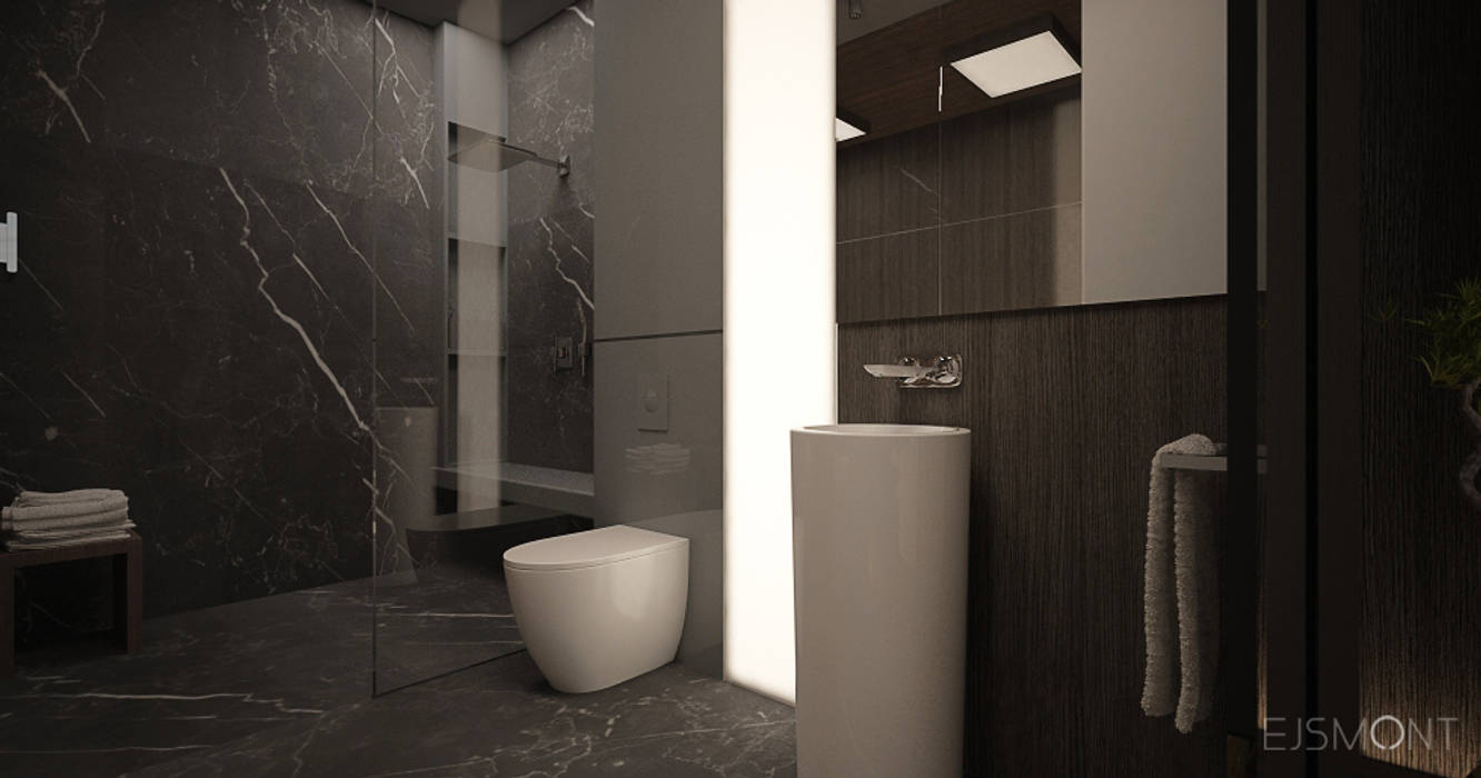 ELEGANCKI APARTAMENT W WARSZAWIE, Ejsmont - pracowania architektoniczna Ejsmont - pracowania architektoniczna Modern style bathrooms