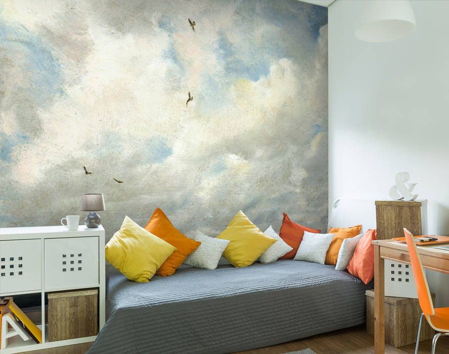 John Constable Cloud Wallpaper with Birds Wallsauce.com กำแพง กระดาษ วอลเปเปอร์