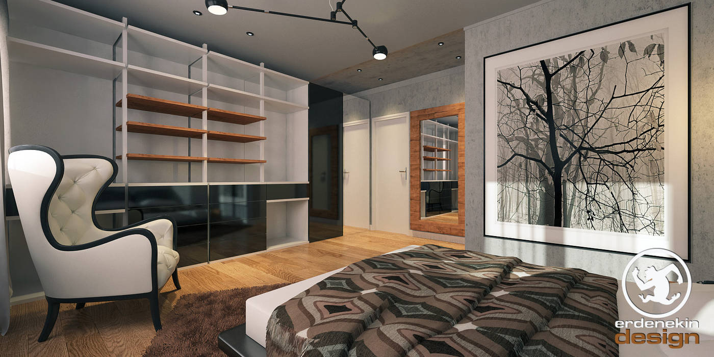 Yatak Odası Erden Ekin Design Endüstriyel Yatak Odası