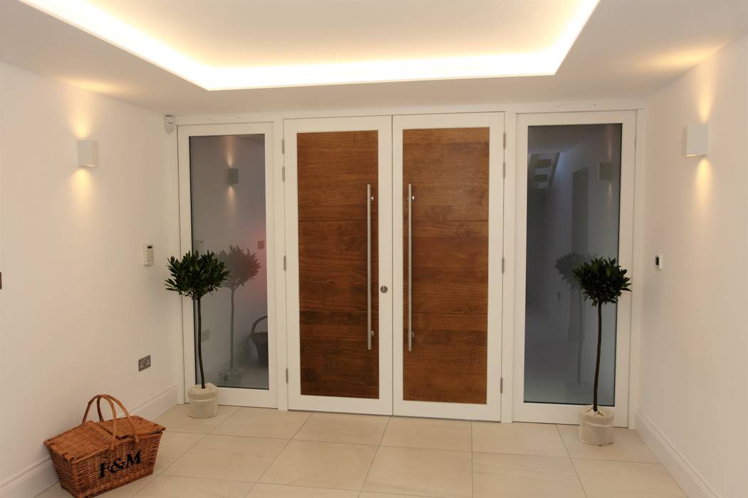 White Gates Simplicity Timber Solutions Ltd Modern windows & doors Solid Wood Multicolored Entrance Door,bespoke,accoya