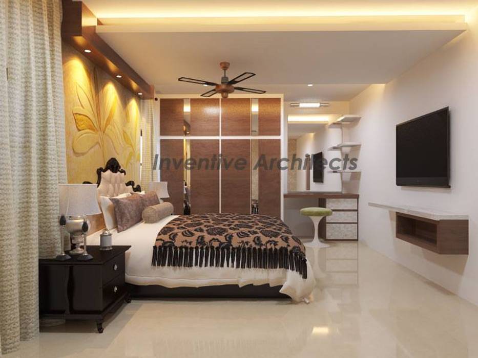 Interior Project for 3BHK Flat, Inventivearchitects Inventivearchitects Dormitorios de estilo asiático