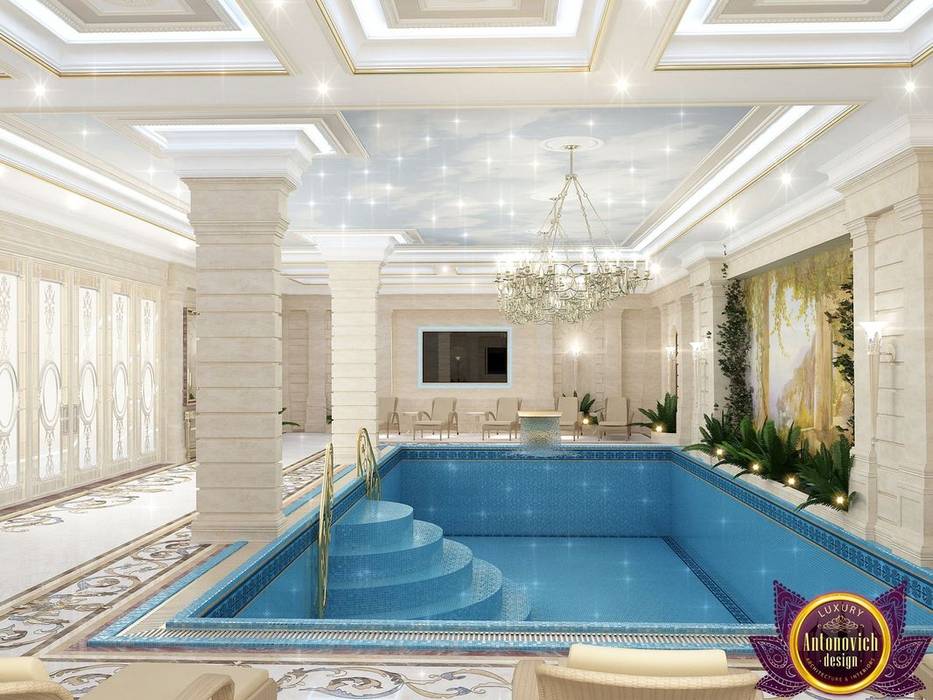 Pool Design of Katrina Antonovich, Paradise Oasis in Your Own Home, Luxury Antonovich Design Luxury Antonovich Design منتجع