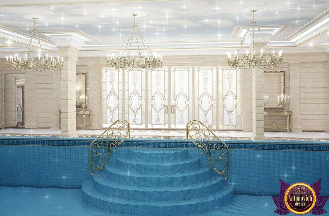 Pool Design of Katrina Antonovich, Paradise Oasis in Your Own Home, Luxury Antonovich Design Luxury Antonovich Design クラシカルスタイルの プール