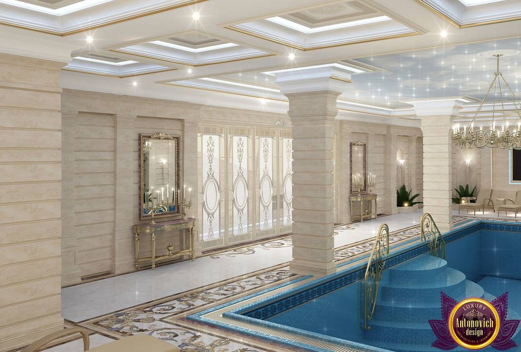 Pool Design of Katrina Antonovich, Paradise Oasis in Your Own Home, Luxury Antonovich Design Luxury Antonovich Design Piscinas de estilo clásico