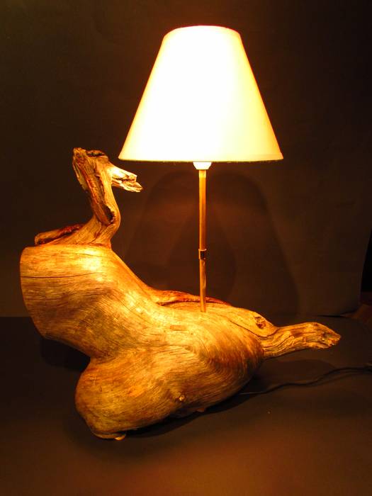 Urig Originale Tischlampe Aus Kelo Holz Rustikale Wohnzimmer Von