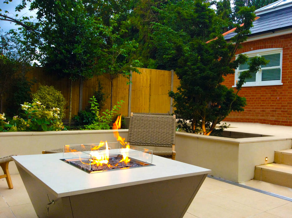 Aztec Gas Fire Table - Sahara Rivelin Modern style gardens Fire pits & barbecues