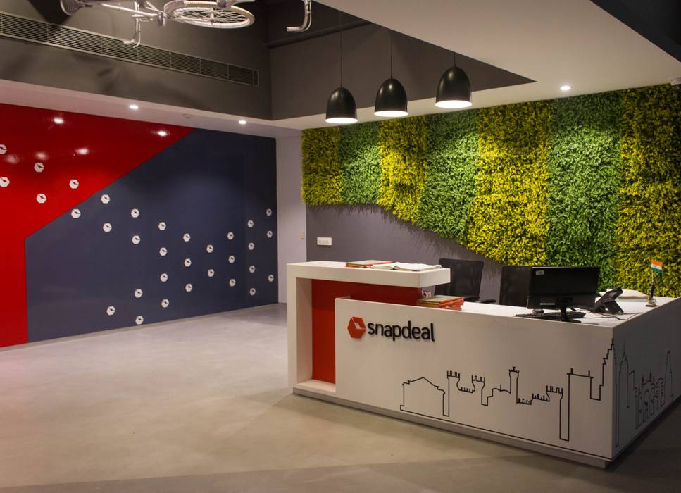 Snapdeal Commercial Space Project, Praxis Design & Building Solutions Pvt Ltd Praxis Design & Building Solutions Pvt Ltd Commercial spaces Wood Wood effect Commercial Spaces