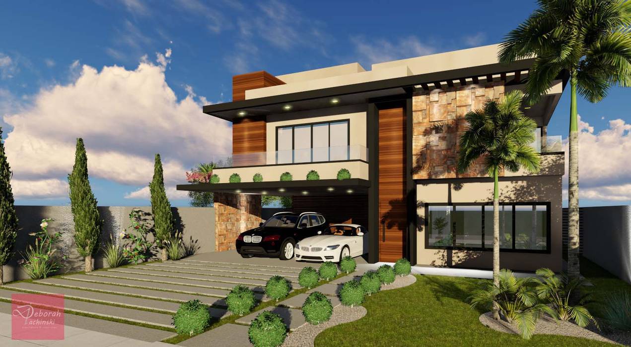 Fachada residencial moderna casas modernas por deborah iachinski