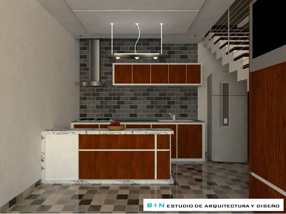 Vista del área de cocina b+n estudio de arquitectura y diseño | homify