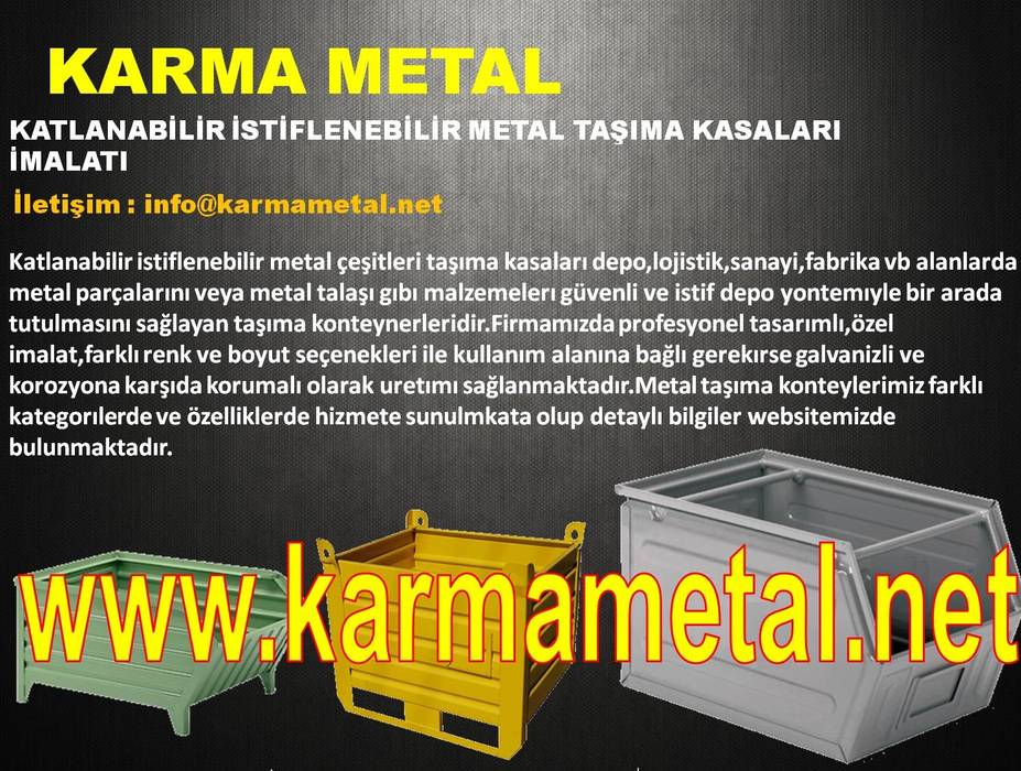 KARMA METAL -Çelik Sac Taşıma Kasaları Kasası Sandık Palet KARMA METAL