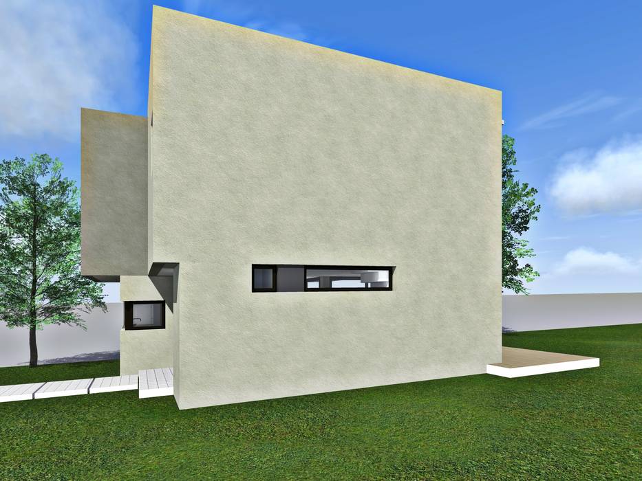 Vista lateral /3d Estudio Pauloni Arquitectura Casas modernas: Ideas, imágenes y decoración
