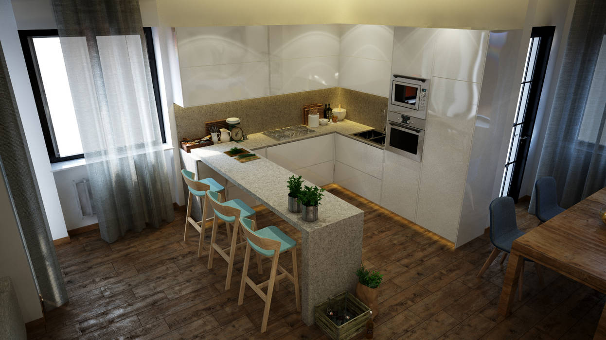 Diseño y reforma piso en barcelona centro: cocinas de estilo de ... Diseño y reforma piso en barcelona centro: cocinas de estilo de ...