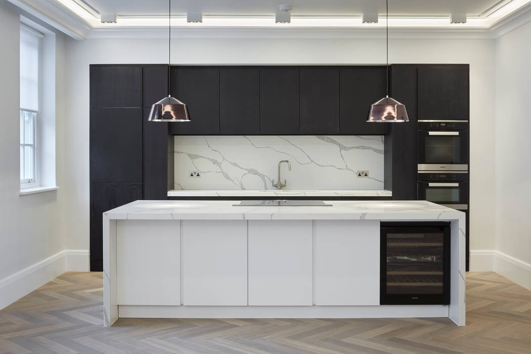 Black Kitchen Jigsaw Interior Architecture & Design Minimalist kitchen Marble