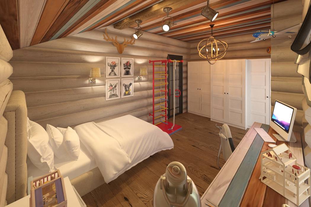 РУССКОЕ ШАЛЕ, atmosvera atmosvera Dormitorios infantiles Madera Acabado en madera