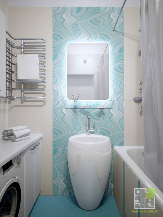 Санузел "Голубая лагуна" Елена Марченко (Киев) Ванная комната в эклектичном стиле