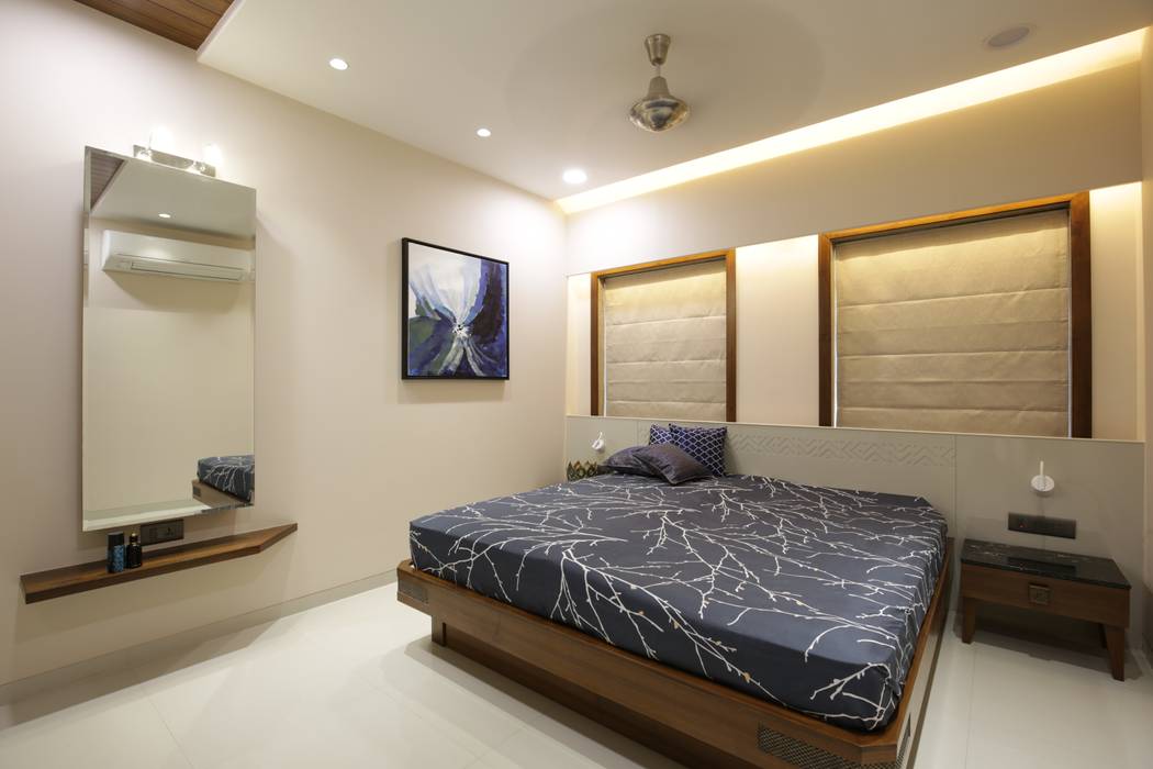 Mr vora's flat, studio 7 designs studio 7 designs Asiatische Schlafzimmer