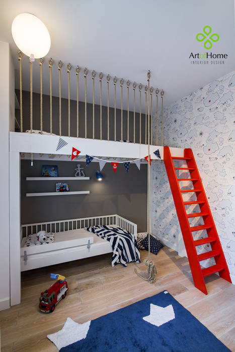 .pokój dziecięcy dla trzech chłopców, Art of home Art of home Quarto infantil moderno