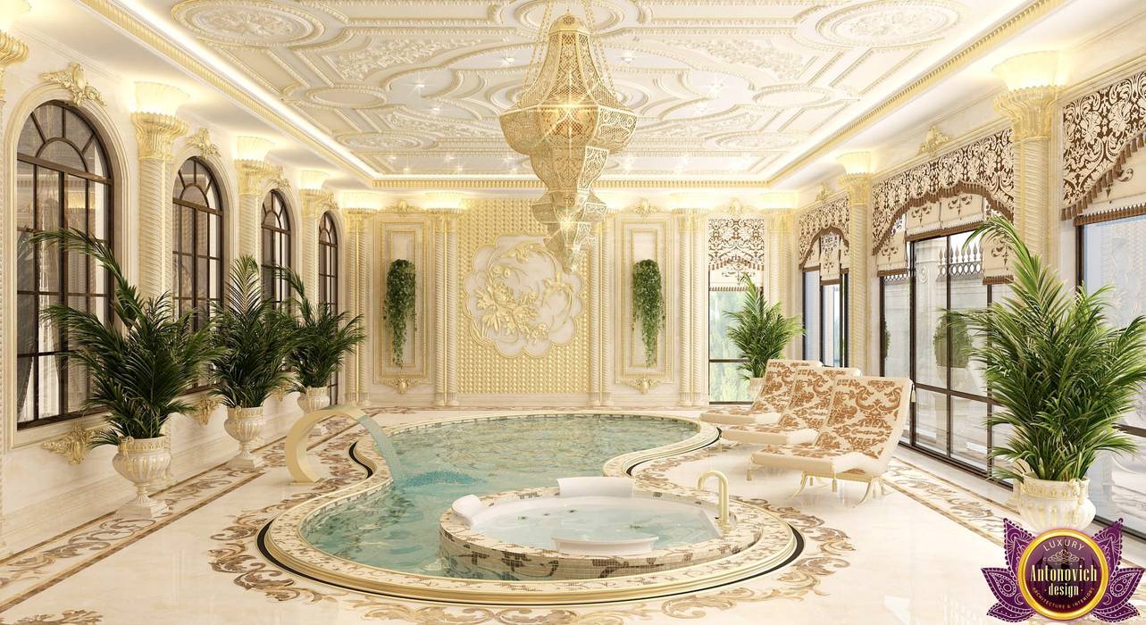 Luxurious pool design from Katrina Antonovich, Luxury Antonovich Design Luxury Antonovich Design Albercas asiáticas