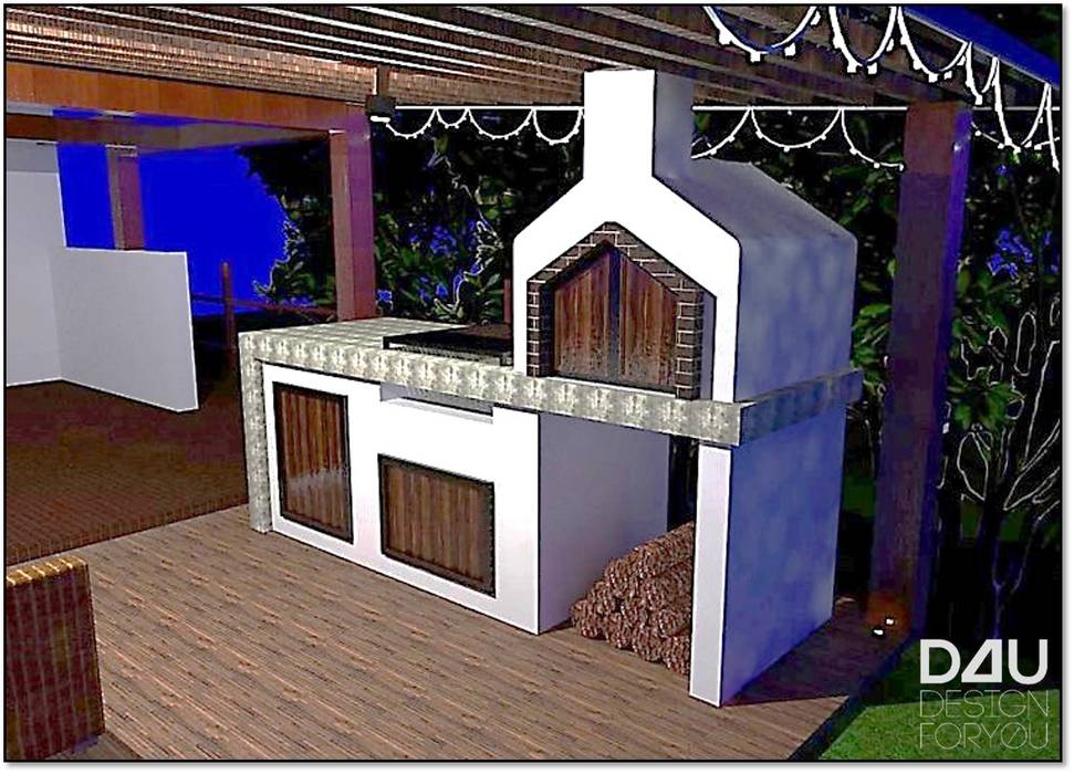 Renders Zona BBQ homify Espacios comerciales Hoteles