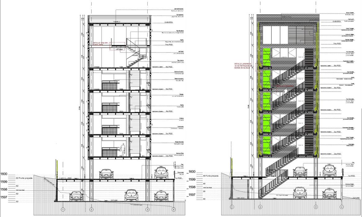 L _ 24 - Sur _ Apartamentos Lofts @tresarquitectos Casas de estilo industrial