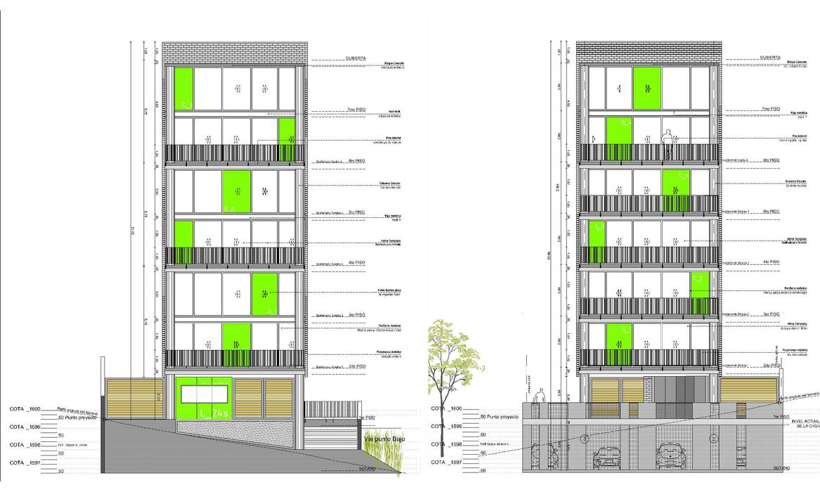 L _ 24 - Sur _ Apartamentos Lofts @tresarquitectos Casas de estilo industrial