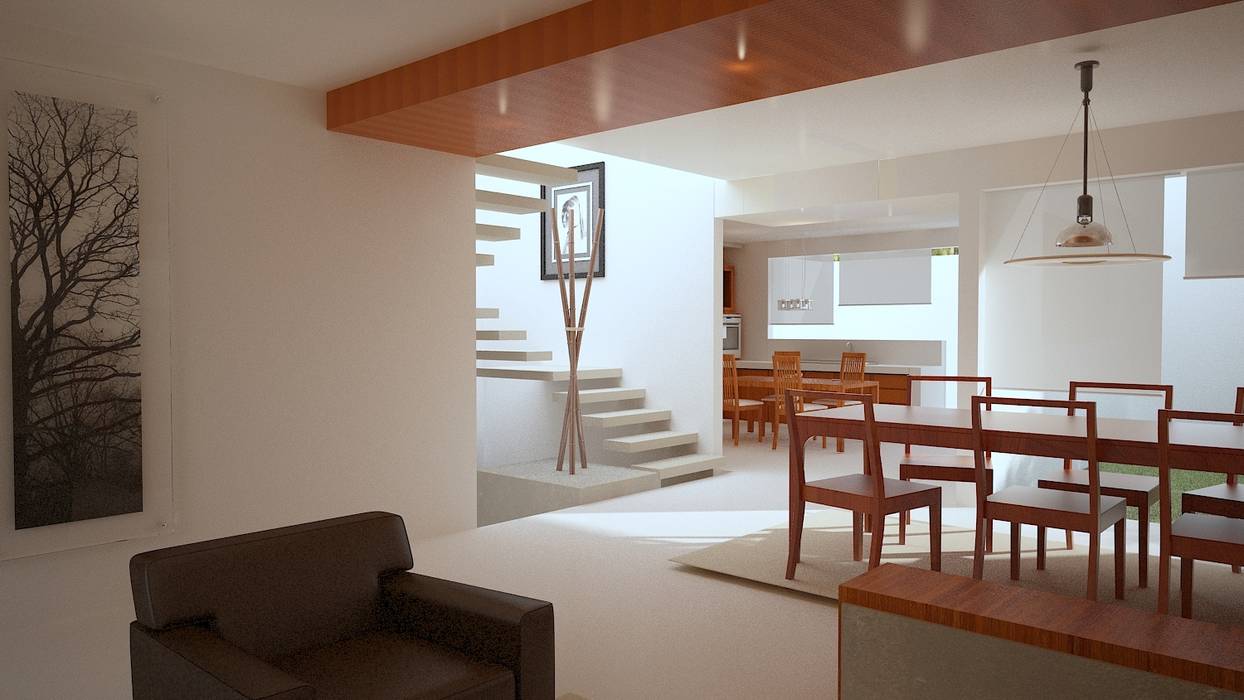 Renders Interiores, CouturierStudio CouturierStudio 現代風玄關、走廊與階梯