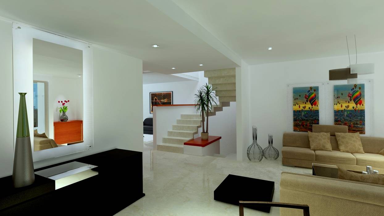 Renders Interiores, CouturierStudio CouturierStudio Pasillos, vestíbulos y escaleras modernos