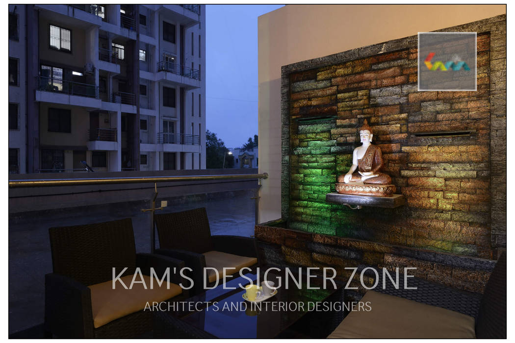 Terrace Area KAMS DESIGNER ZONE Modern balcony, veranda & terrace Window,Building,Interior design,Art,Urban design,Wall,Condominium,Rectangle,Real estate,Facade