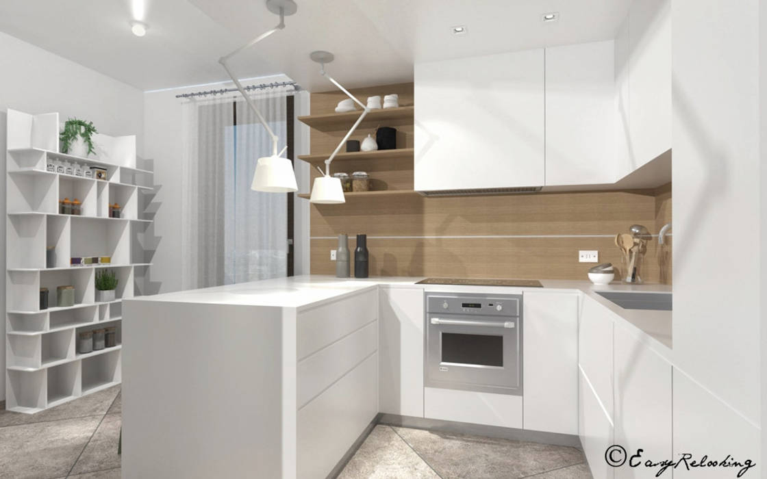 Un attico da ristrutturare: cucina in stile in stile moderno di easy ... Cucine da ristrutturare